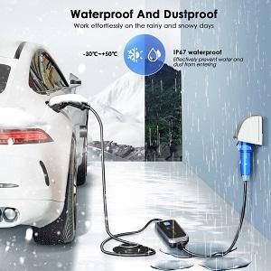 7KW 1 Phase EV Charger ประเภท 2 / ประเภท 1 / GBT 16A / 32A สถานีชาร์จ EVSE มือถือ 6