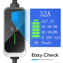 7KW 1 Phase EV Charger ประเภท 2 / ประเภท 1 / GBT 16A / 32A สถานีชาร์จ EVSE มือถือ 9