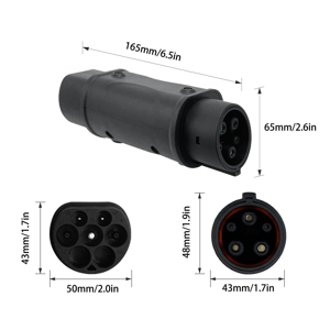 ประเภท 2 ถึงประเภท 1 EVSE Adapter IEC 62196 ถึง SAE J1772 3
