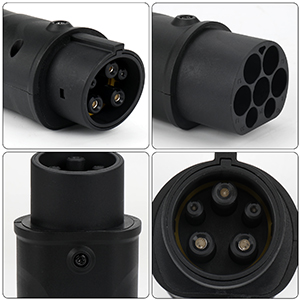 ประเภท 2 ถึงประเภท 1 EVSE Adapter IEC 62196 ถึง SAE J1772 6