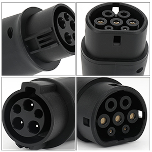 ประเภท 1 ถึงประเภท 2 เอฟวี แอดป์เตอร์ชาร์จ SAE J1772 ถึง IEC62196 32A 250V 8KW แอดป์เตอร์ 3